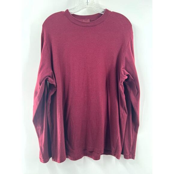 M & M Other - Skims Men's Maroon Stretch Crew Neck Comfort Long Sleeve Tee Shirt Size Medium